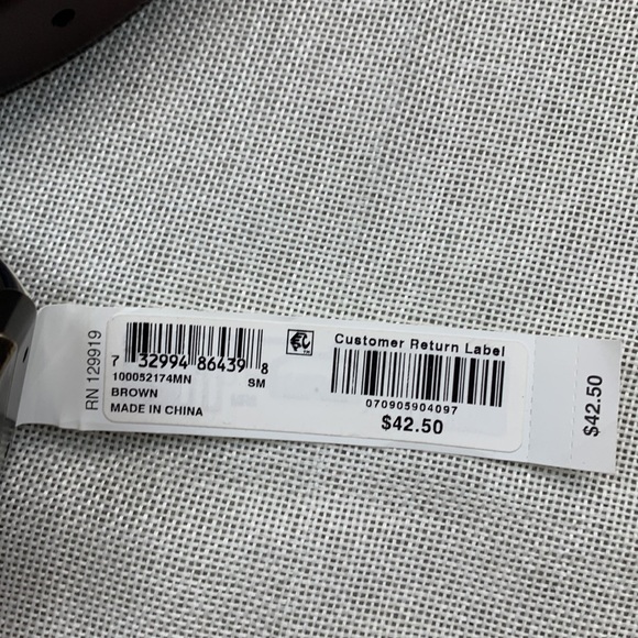 CLUBROOM Mens Brown Polyurethane Casual Belt S - Picture 3 of 7